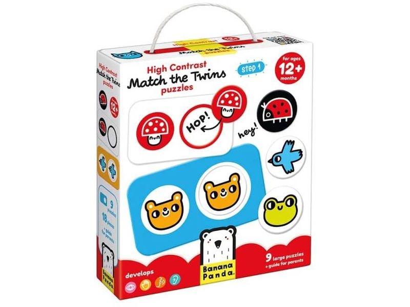 Banana Panda Puzzle High Contrast Match the Twins Pappe 18 Teile