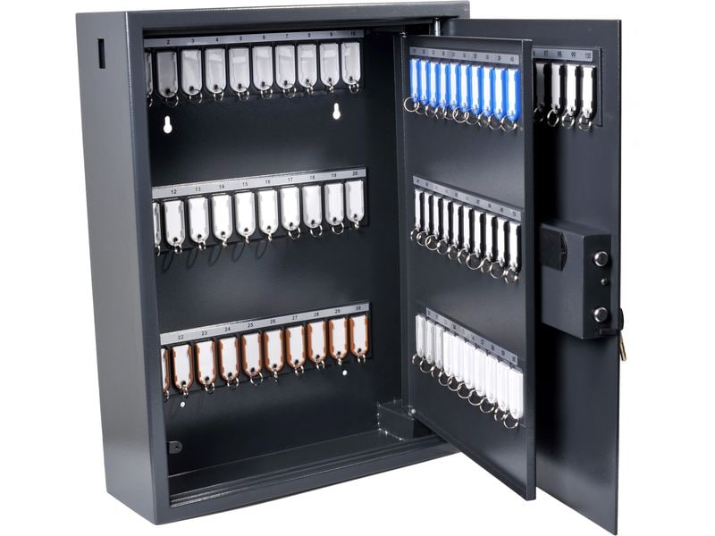 [2081492] Pavo Schlüsselsafe Magnettag 100 Haken, Grau
