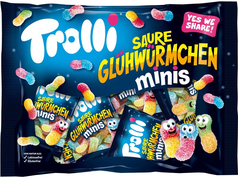 Trolli Gummibonbons Saure Glühwürmchen Minis 200 g