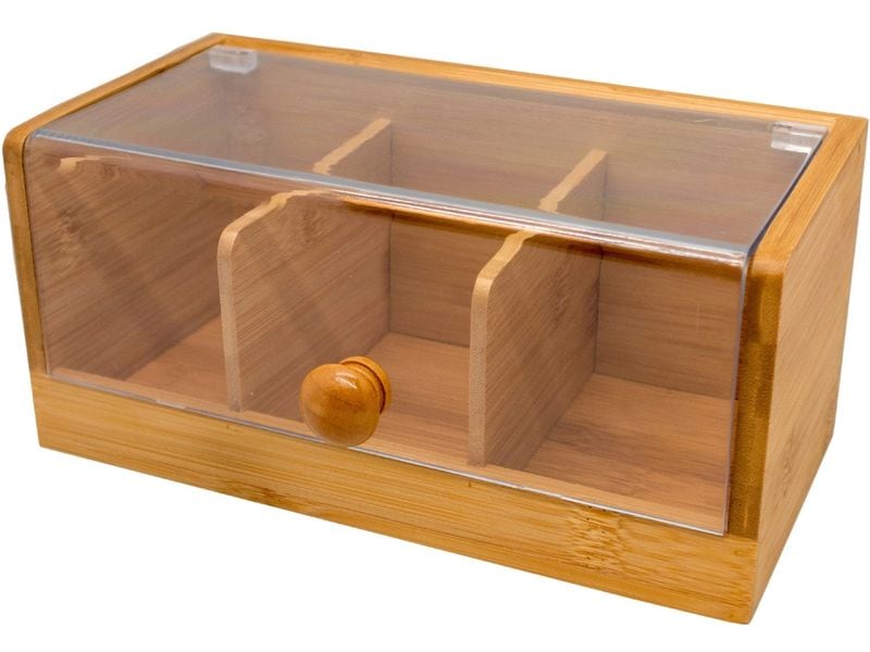 Nerthus Teebeutel-Box Transparent/Braun