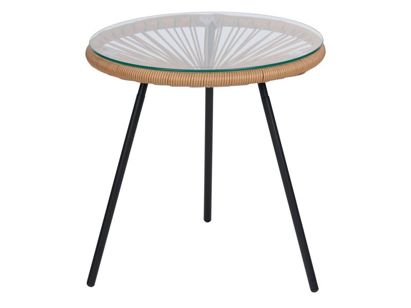[2104689] Arti Casa Tisch Acapulco Glas Metall Rund 45 x 45 cm