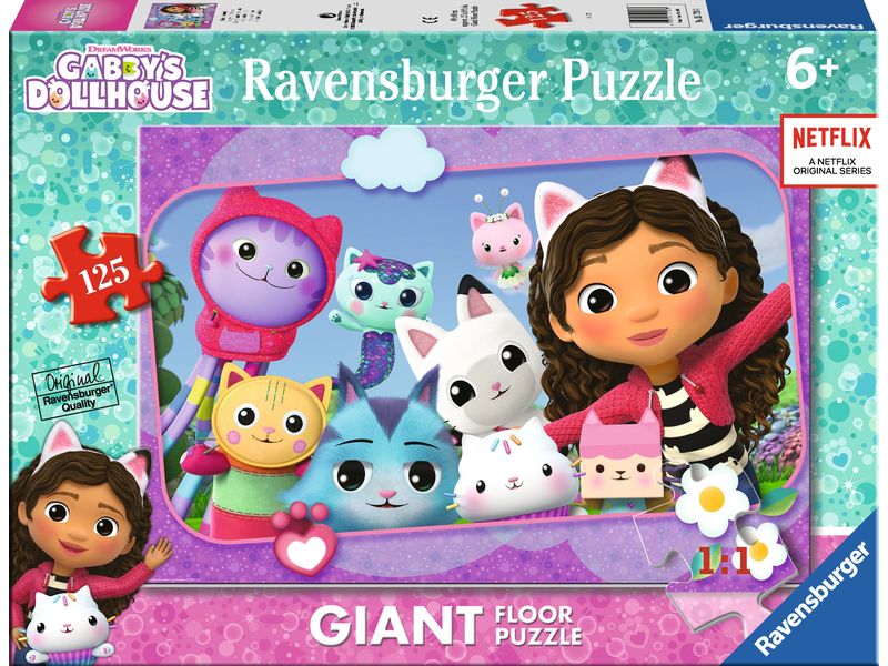 Ravensburger Riesen-Bodenpuzzle Gabbys Dollhouse, 125 Teile