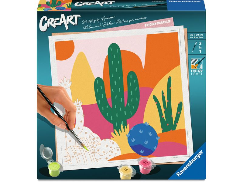 Ravensburger Malen nach Zahlen CreArt Bunte Kakteen 20.00 x 20.00 cm