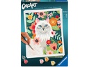 Ravensburger Malen nach Zahlen Set Weisse Katze und Blumen 24 x 30 cm