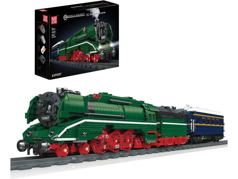 Mould King BR18 201 German Express Dampflokomotive mit LED-Beleuchtung