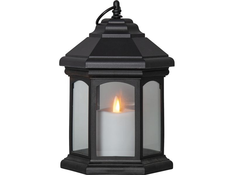 Star Trading Laterne Linta Outdoor, Schwarz, 26 cm, Timerfunktion