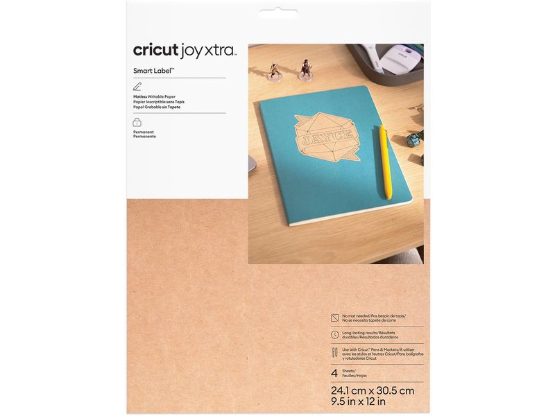 [2022426] Cricut Stickerpapier Joy Xtra Kraft 21 x 30.5 cm, 4 Bögen, Braun