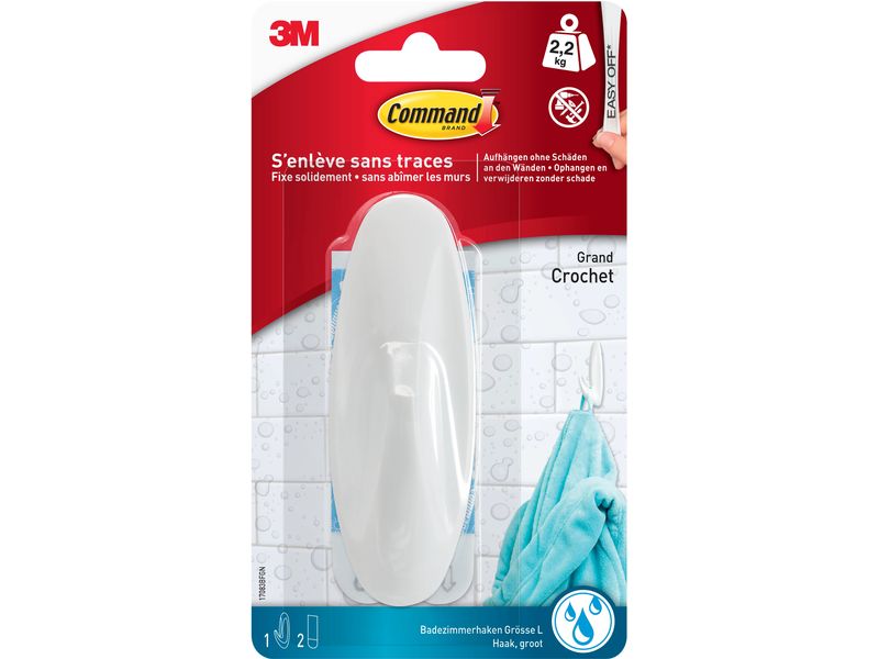 [2109882] Command Klebehaken Bad Large Design 2.2 kg, Weiss
