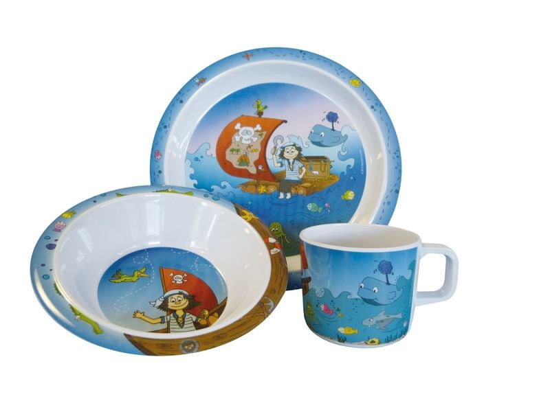 [2121715] Berndorf Kindergeschirrset Moritz 3-teilig, Blau/Mehrfarbig