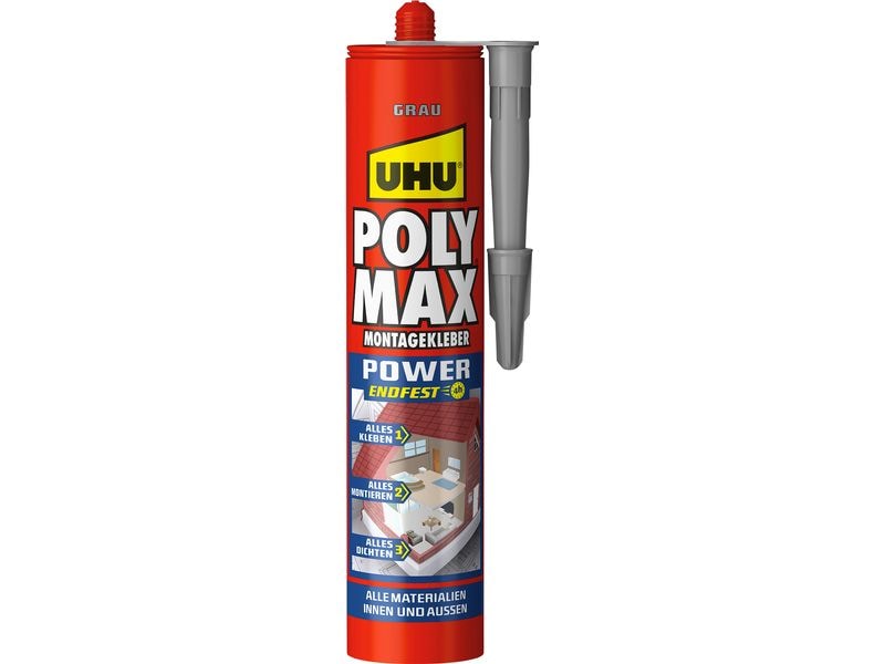 [2037653] UHU Montagekleber Poly Max Power 425 ml, Grau