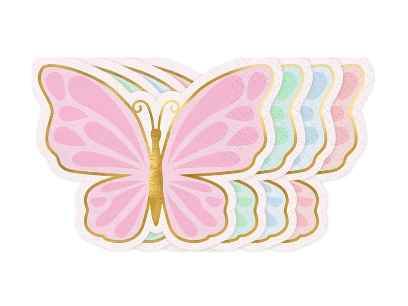 Partydeco Papierservietten Schmetterling 16 x 12 cm