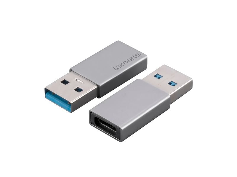 4smarts USB-Adapter 2er Set, passiv USB-A Stecker - USB-C Buchse