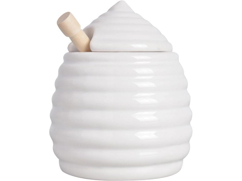 [2106570] Esschert Design Honigtopf Keramik Weiss 0.40 L