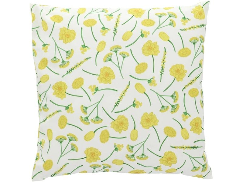[2106565] Esschert Design Outdoor-Kissen Blumen 49 x 49 cm, Gelb