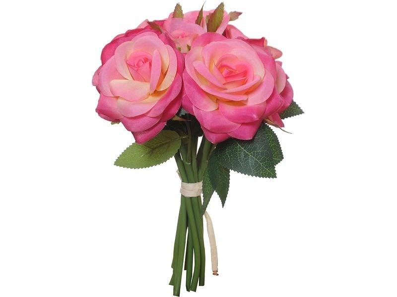 [2082823] CHALET Kunstblume Strauss Rosen 25 cm, Rosa
