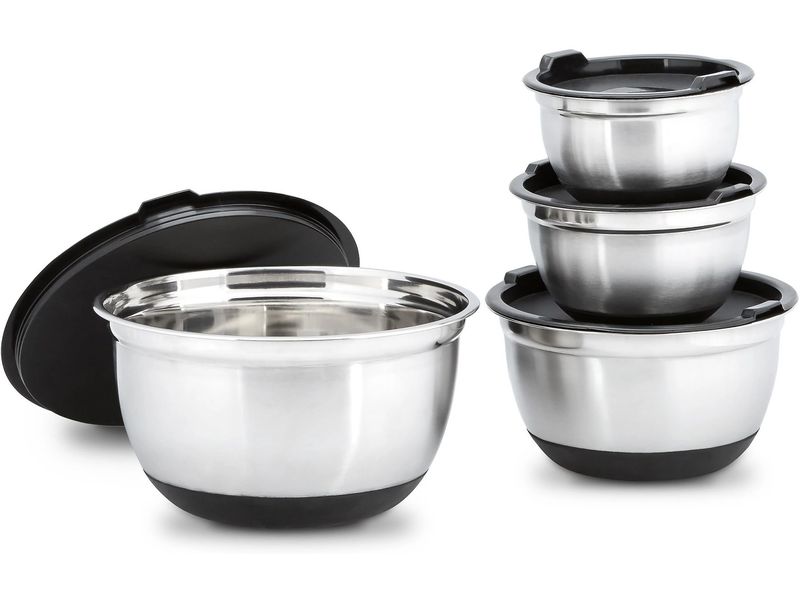 [1695038] relaxdays Rührschüssel 7.3 l, Silber