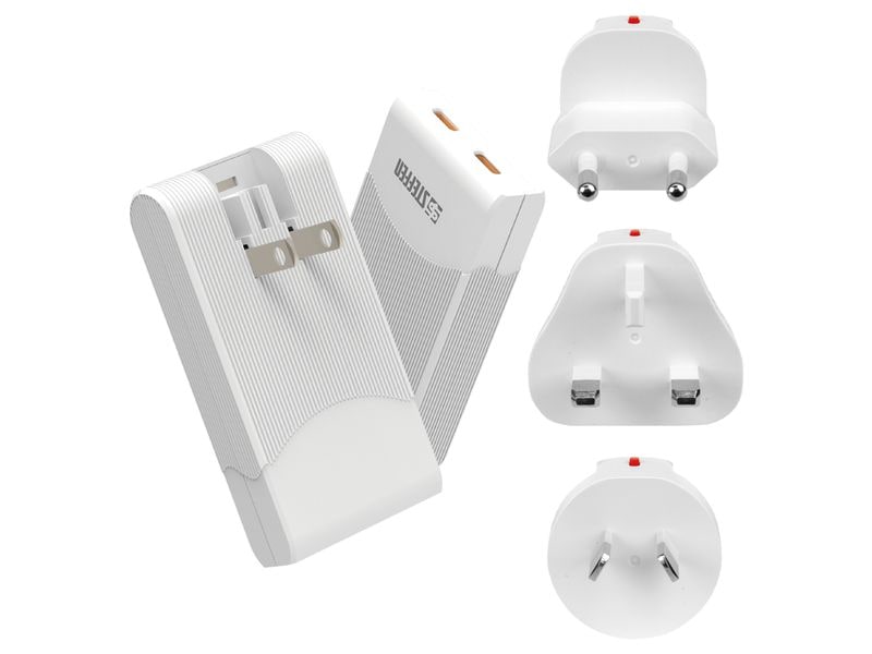 [2056629] STEFFEN Reiseadapter World PD65W 2 x USB-C, Weiss
