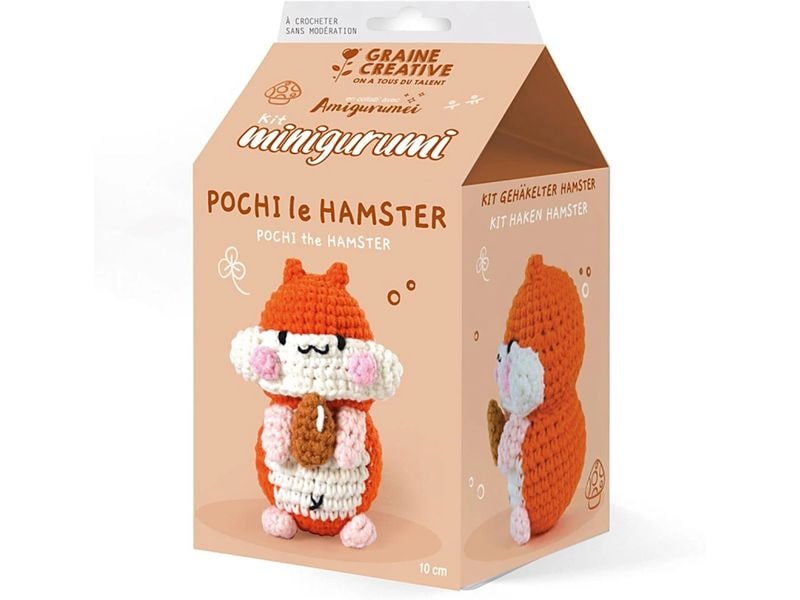 [2087848] Graine Créative Häkelset Amigurumi Pochi der Hamster Orange 10 cm