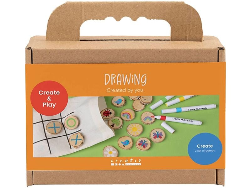 Creativ Company Kreativset Zeichnen, Memory-Spiel und Drei-in-einer-Reihe