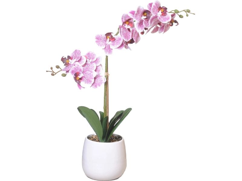 [2082822] CHALET Kunstblume Orchidee im Topf 56 cm, Weiss/Rosa