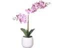 CHALET Kunstblume Orchidee im Topf 56 cm, Weiss/Rosa