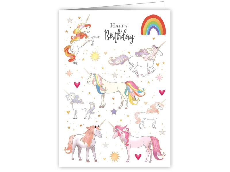 Cart Glückwunschkarte Einhorn Geburtstag 16.5 x 11.5 cm