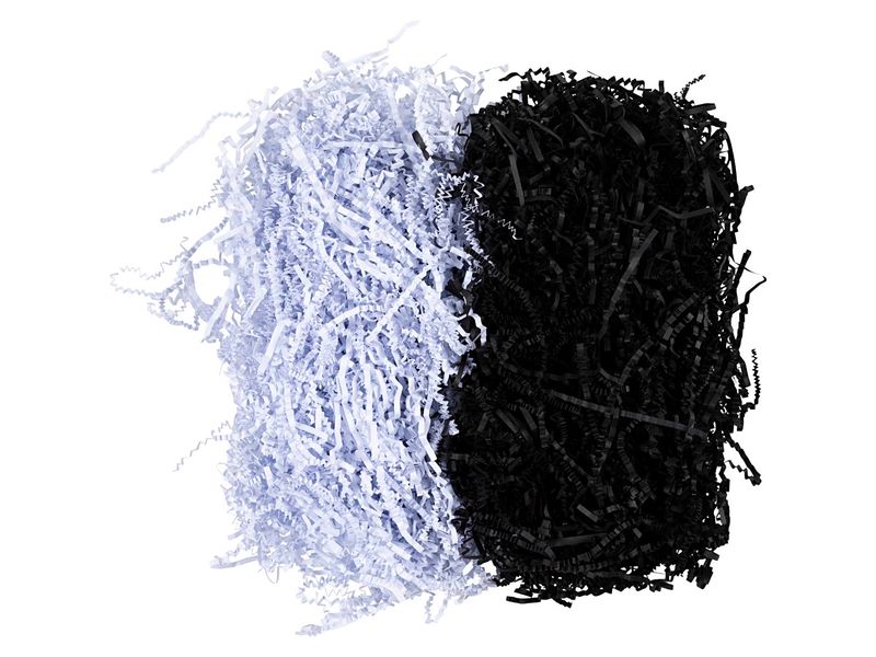 Creativ Company Papier-Füllmaterial 25-30 cm x 3 mm, 100g, Schwarz-Weiss