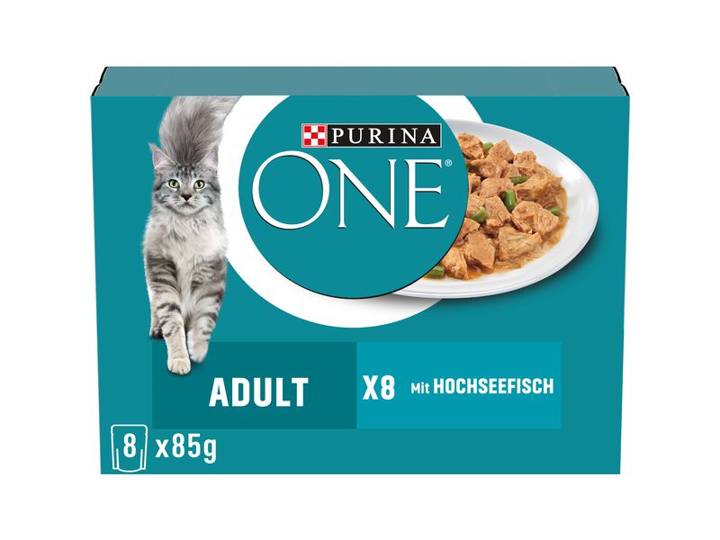 [2099416] Purina ONE Adult in Sauce, Hochseefisch und grünen Bohnen 8 x 85 g