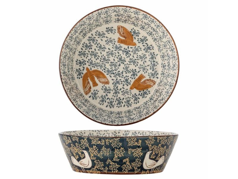 [2040688] Bloomingville Schale Hezha, Steinzeug, Blau, 28 cm