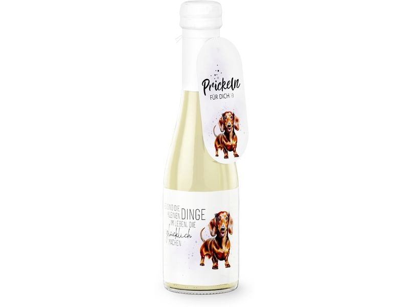 [2094621] Trendcompany Geschenkidee Schaumwein Glücklich Hund 0.2 l