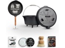 Gusskoenig Dutch Oven Set 4,5 l mit 2in1 Deckelheber mit Füssen