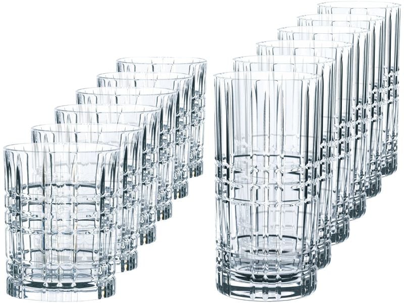 [2102525] Nachtmann Longdrinkglas Highland Square 443 ml, 12-tlg., Transparent