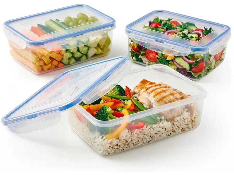 GOURMETmaxx Vorratsdose Click-it 1.2 l, Transparent / Blau, 3 er-Set