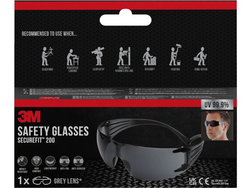 [2086800] 3M Schutzbrille SecureFit 200 Grau