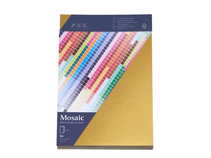 Artoz Blankokarte Mosaic B6, 20 Stück, Gold