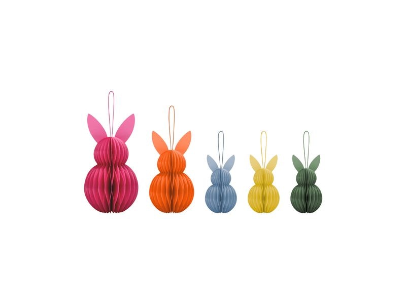 Remember Aufhänger Osterhase 5 Stück, Mehrfarbig