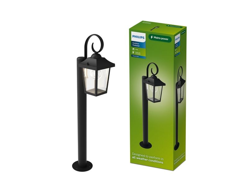 Philips Gartenlicht Buzzard, E27, max. 25W, IP44, Schwarz
