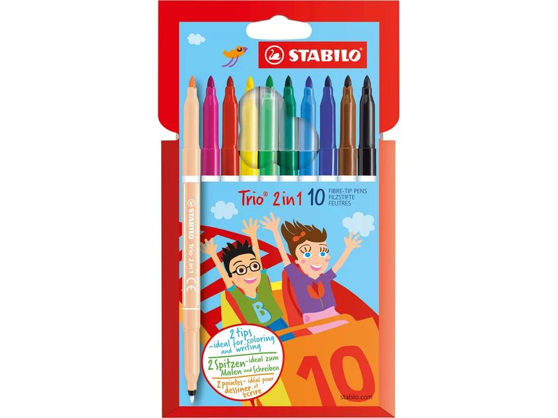 [2105409] STABILO TRIO 2in1, Twin Pen Fasermaler dünne+dicke Spitze