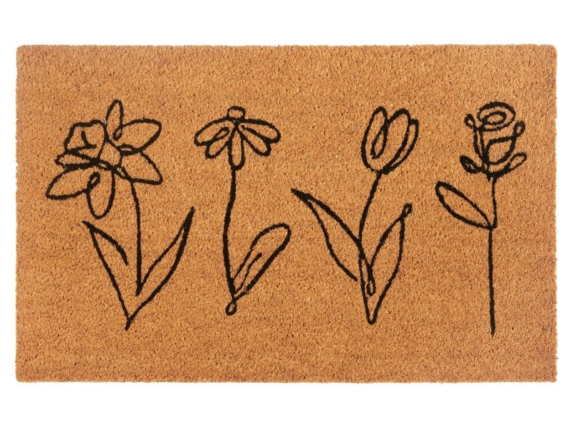 Hanse Home Kokos Line-Art Flowers 70 cm x 40 cm
