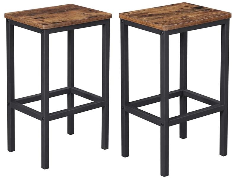 [1171299] VASAGLE Barhocker eckig, 2er Set 40 x 65 cm, Schwarz/Braun