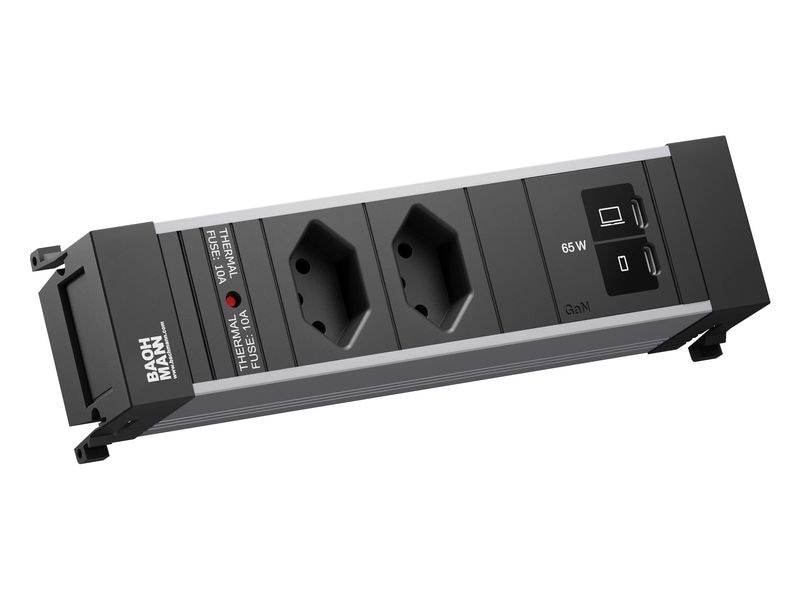 Bachmann Einbausteckerleiste POWER FRAME S 2xT13 1xUSB C/C 65W 0.2m