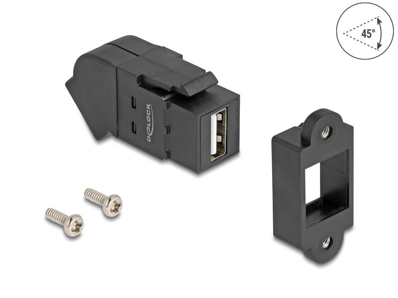Delock Keystone-Modul USB 2.0 Typ-A zu Typ-A Buchse 45°