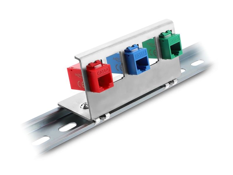 Delock Hutschienenhalter Keystone Metall 5 Port