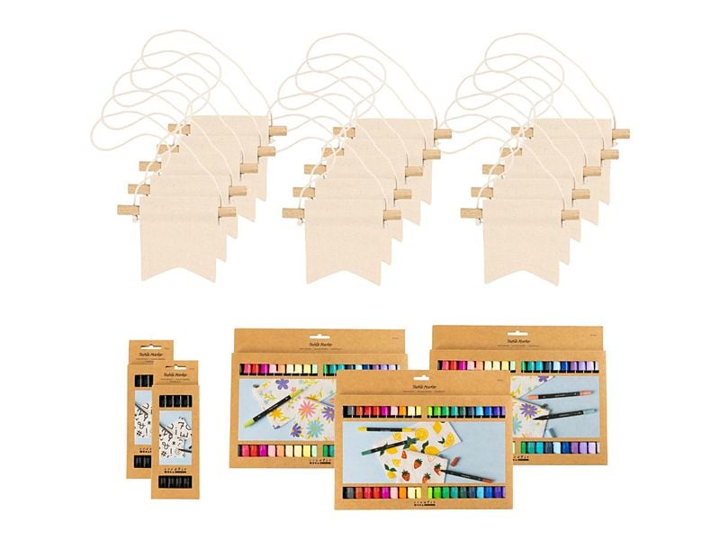 Creativ Company Wimpel Gruppen-Kreativset 10.5 x 12 cm, 60 Stück