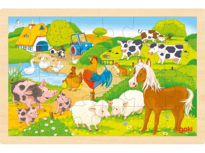 Goki Einlegepuzzle Bauernhof/Zoo 30 x 20 cm