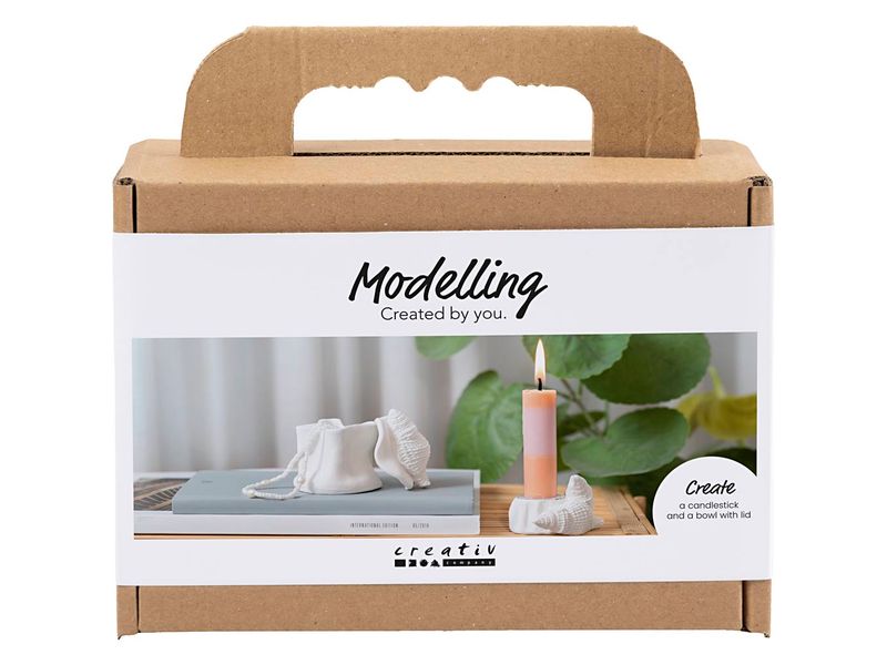 Creativ Company Bastelset - Modellieren, Kerzenhalter mit Muscheln