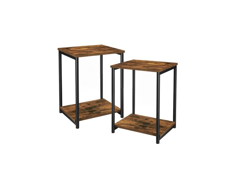 [2109775] VASAGLE Beistelltisch 2er-Set 30 x 50 cm, Schwarz/Braun