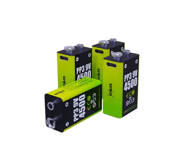 Verico Akku Loop Energy 9 V 500 mAh, 4 Stück