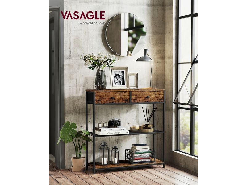 [2109794] VASAGLE Konsolentisch 76 x 80 cm, Schwarz/Braun