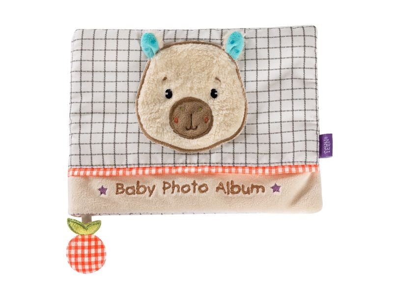 fehn Fotoalbum Capybara, Stoff, Beige / Braun, 20 x 15 cm